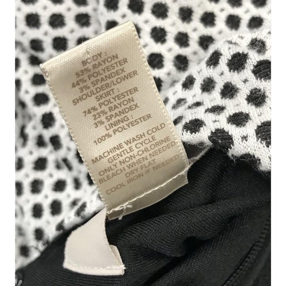 Ann Taylor Loft Fit and Flare Dress | Black + White Geometric design | Size 6/8 - Picture 9 of 10